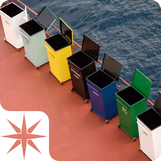 Sludge and garbage removal equipment prepared for vessel operations